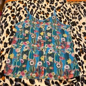 New with tag L&B Cami turquoise with and flowers.  Size L